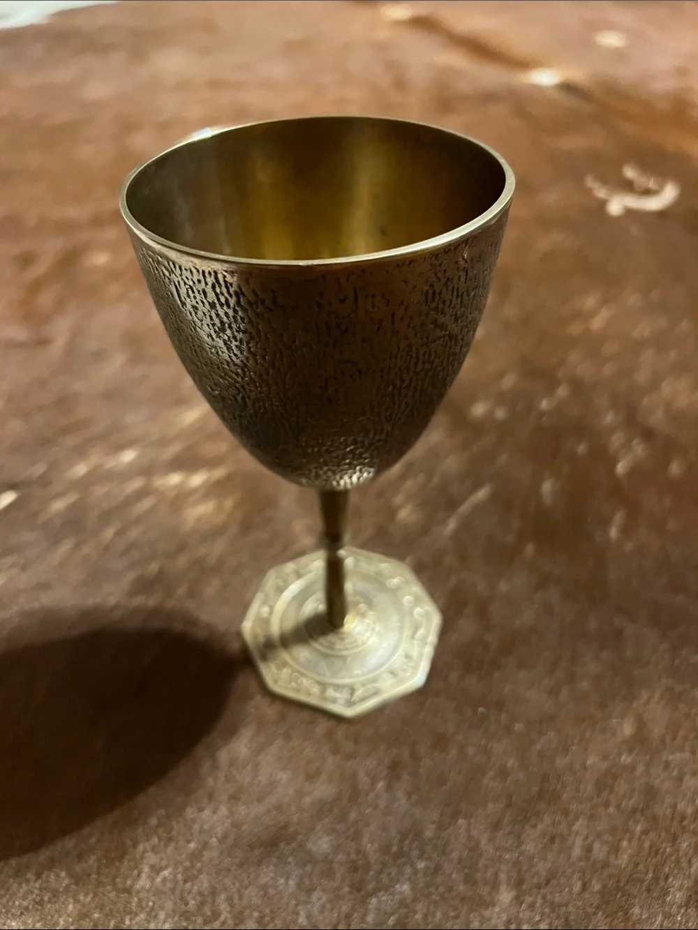 Antique-Style Brass Wine Goblet Korea